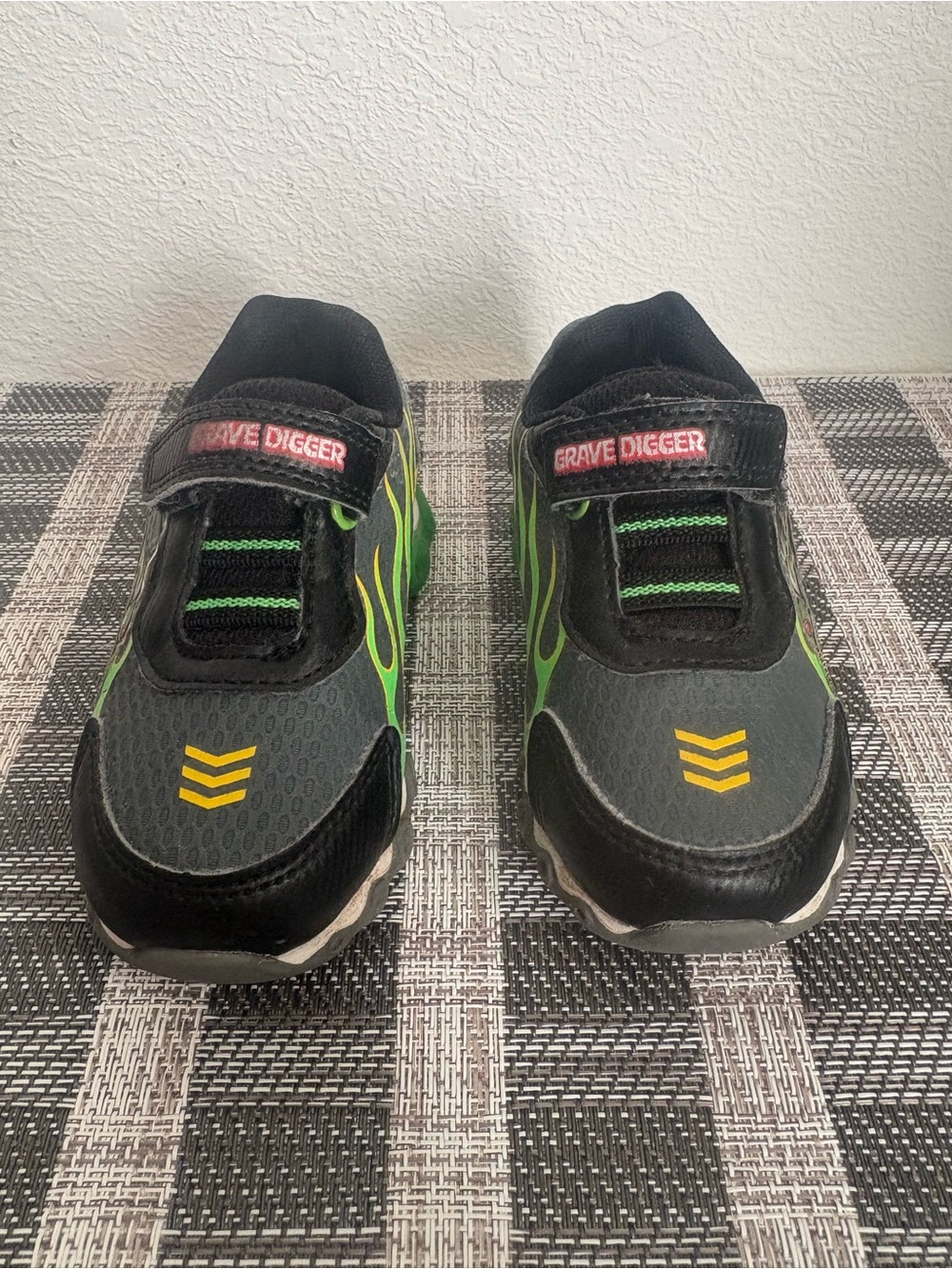 Kids Black and Green Athletic Sneakers
